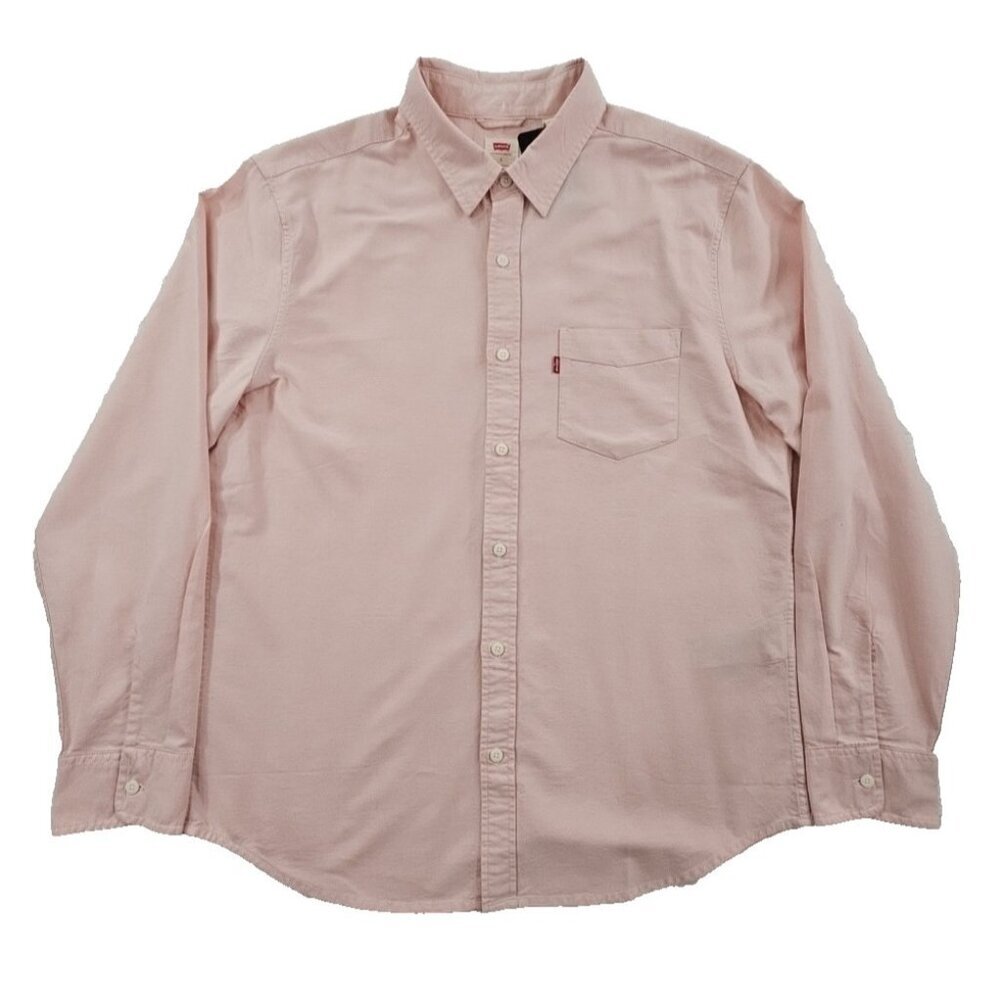 NWT Levi's Oxford Shirt Men's L Pink‎ Long Sleeve Button Up NEW Spread Collar